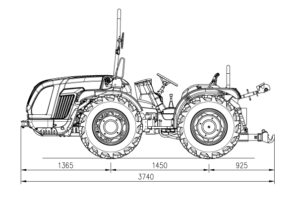 Dimensiones y pesos tractor Pasquali Mars 85 articulado